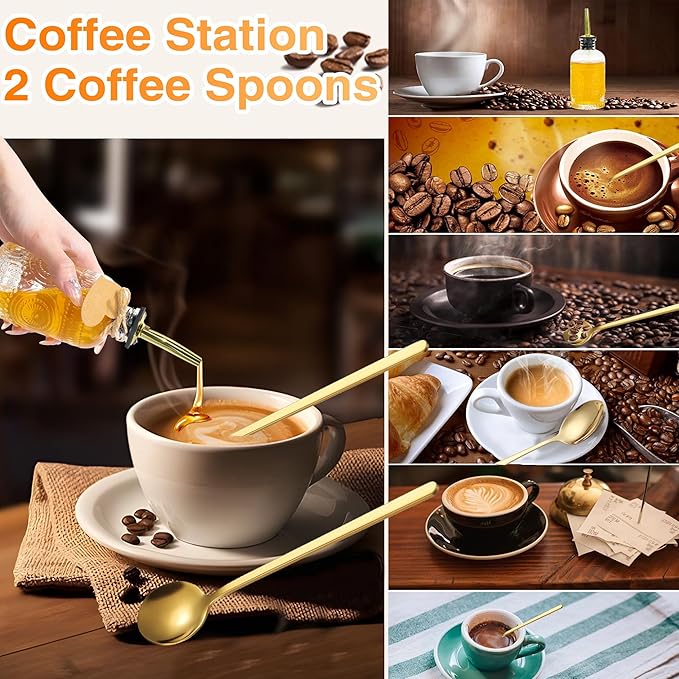 Oudizz Coffee Syrup Dispenser Set 2 Pcs - 200ml Syrup Dispenser Glass With Metal Pour Spout for Coffee Bar for Kitchen