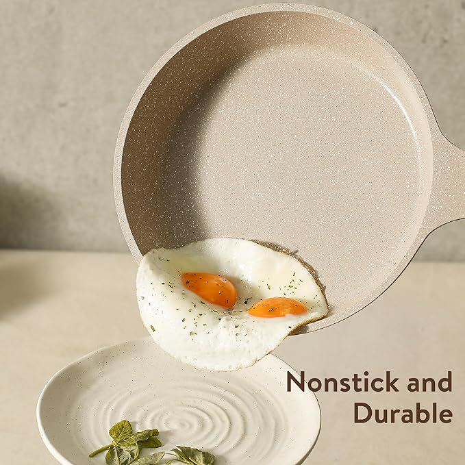 CAROTE Pots and Pans Set Nonstick, Cookware Set Non Stick, Induction Cookware Sets, Kitchen Cooking Set with Stay-Cool Handles, 10 Piece