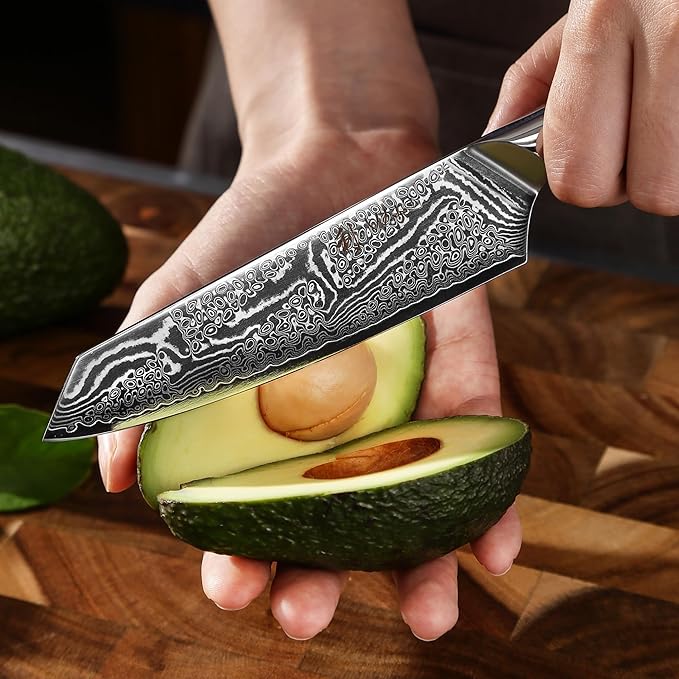 Wakoli NIT 3-Piece Kiritsuke Knife Set – Professional Damascus Kitchen Knives | 67-Layer VG10 Core Steel | Ergonomic G10 Handles | Japanese-Style Chef Knife Set in Wooden Gift Box