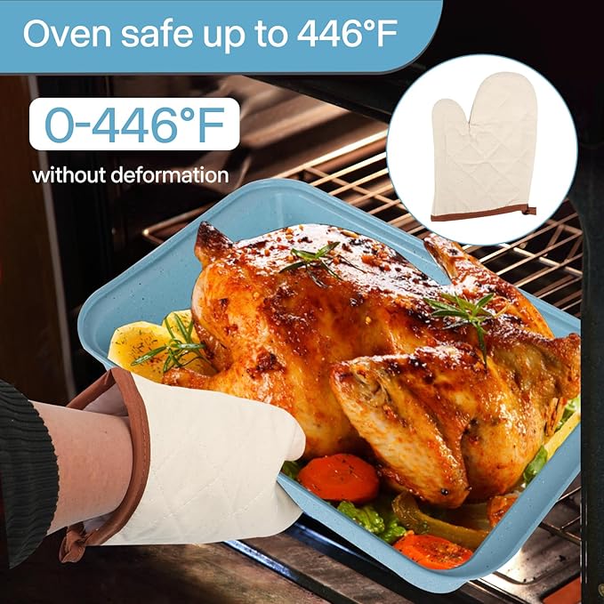 6-Pieces Baking Pans Set Nonstick, Bakeware Sets Stackable, Carbon Steel Oven Baking Set Easy to Use, Unique Blue Baking Sheet Set for Kitchen