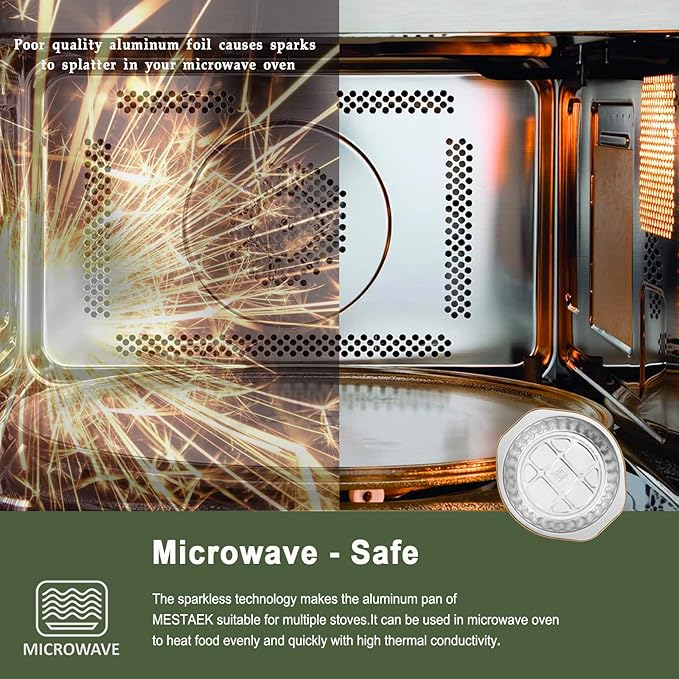 5.5" Aluminum Foil Pans with Integrated Handles and Snap-On Lids (5 pcs) | 2X Thickness Heavy-Duty Reusable Tin for Baking and Cooking