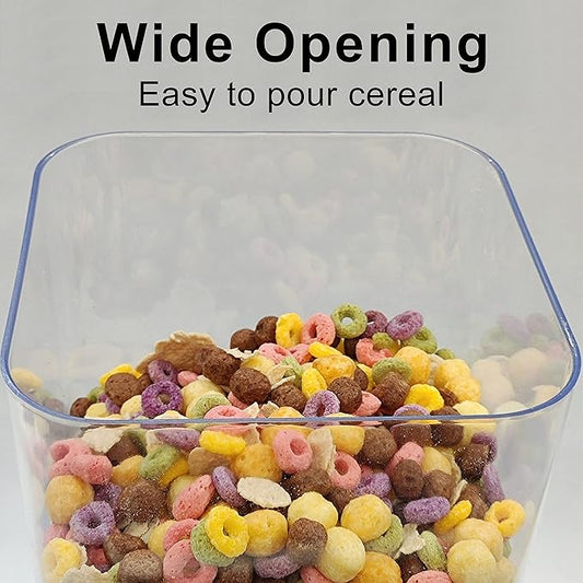 5L Cereal Dispenser Countertop with lids, Organization and Storage Containers for Kitchen and pantry, Rice Dispenser for food, Cereal, Beans, Nuts, Snack,Oatmeal, Dog Food, Bird Seed, Black, 1Pc