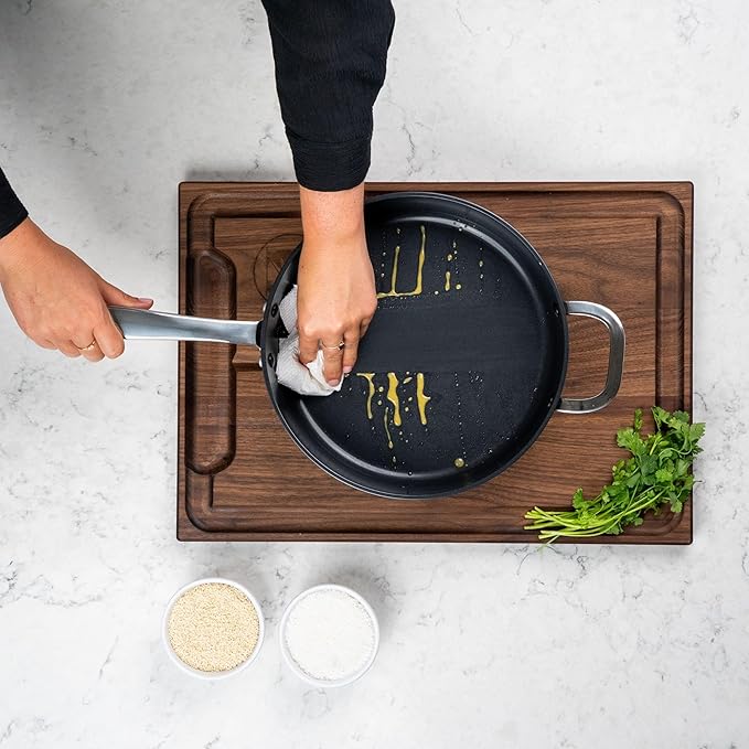 Alva Maestro 11-Inch Stainless Steel Nonstick Frying Pan – Made with No PFAS, PFOA & PTFE Ceramic Coating – Reinforced 5-Ply Aluminum Core, Oven & Induction Safe for Even Heat, Easy to Clean Coating