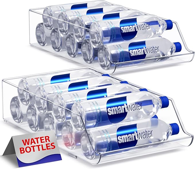 Sorbus 2-Pack Water Bottle & Can Organizer – Drink Holder for Refrigerator, Pantry, Kitchen Storage & Organization