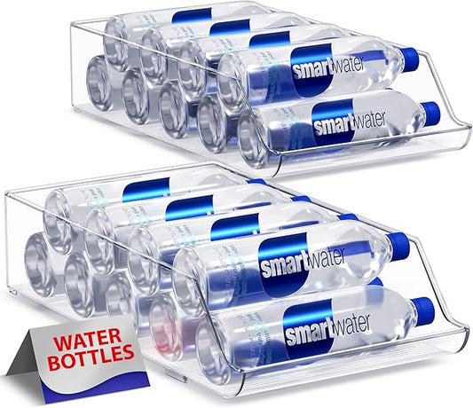 Sorbus 2-Pack Water Bottle & Can Organizer – Drink Holder for Refrigerator, Pantry, Kitchen Storage & Organization