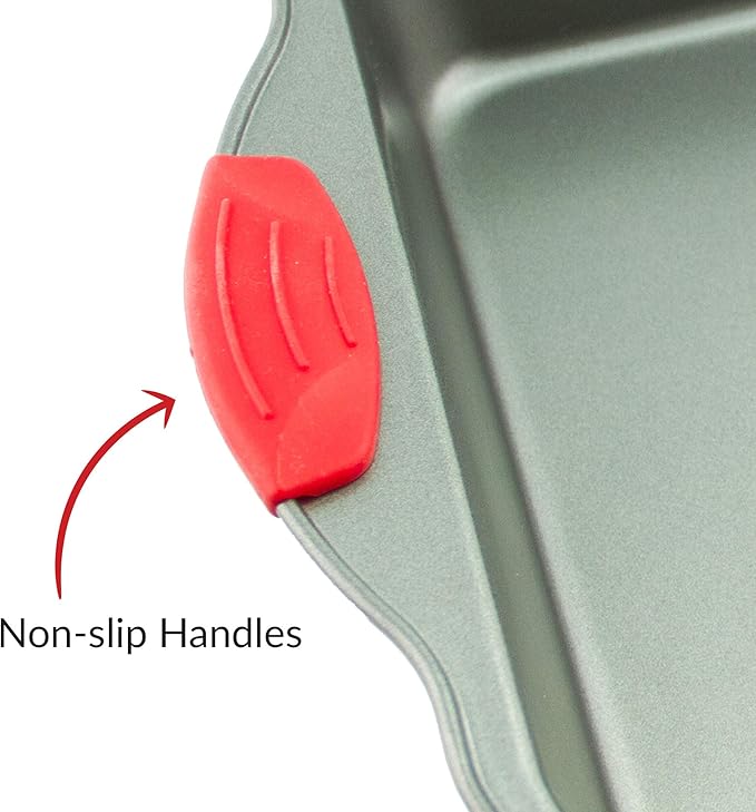Boxiki Kitchen Non-Stick Steel 8x8 Square Baking Pan Durable, Convenient, and Premium Quality Non-Stick Baking Mold Bakeware.