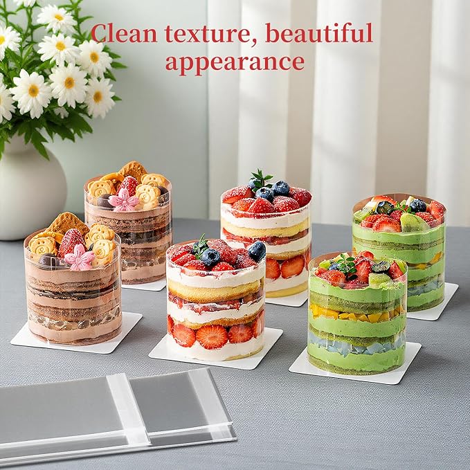Cake Collar, Transparent Cake Rolls, Clear Cake Strips, DIY Acetate Sheet, Surrounding Edge for Baking Decorate, Chocolate Mousse Cake Elegant Cake Wrapping 100pcs 3.2"x 13.4"