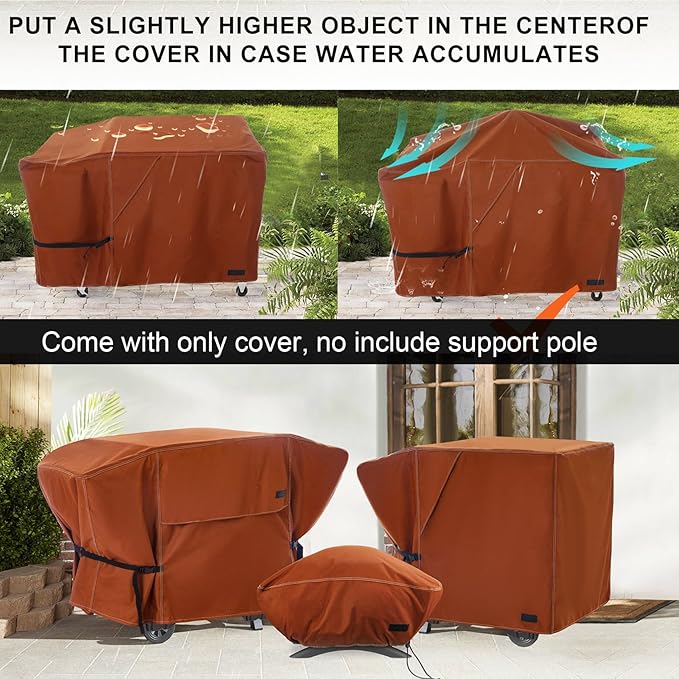 NettyPro Griddle Cover for Blackstone 28" Griddle with Single Shelf, Waterproof Heavy Duty 2 Burner Flat Top Gas Grill Cover for Blackstone 28" Griddle Station Camping, Brown