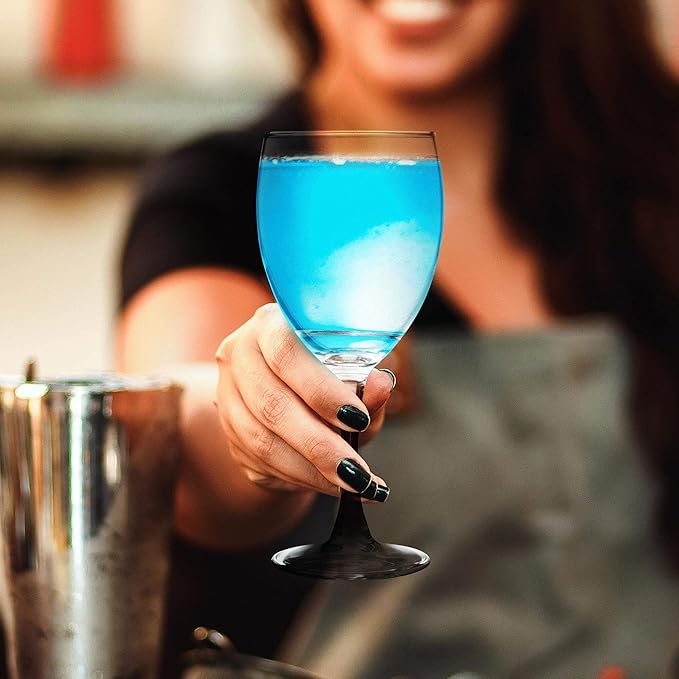 DISCOUNT PROMOS Nuance Wine Glasses by ARC 10.5 oz. Set of 10, Bulk Pack - Restaurant Glassware, Perfect for Red Wine, White Wine, Cocktails - Black