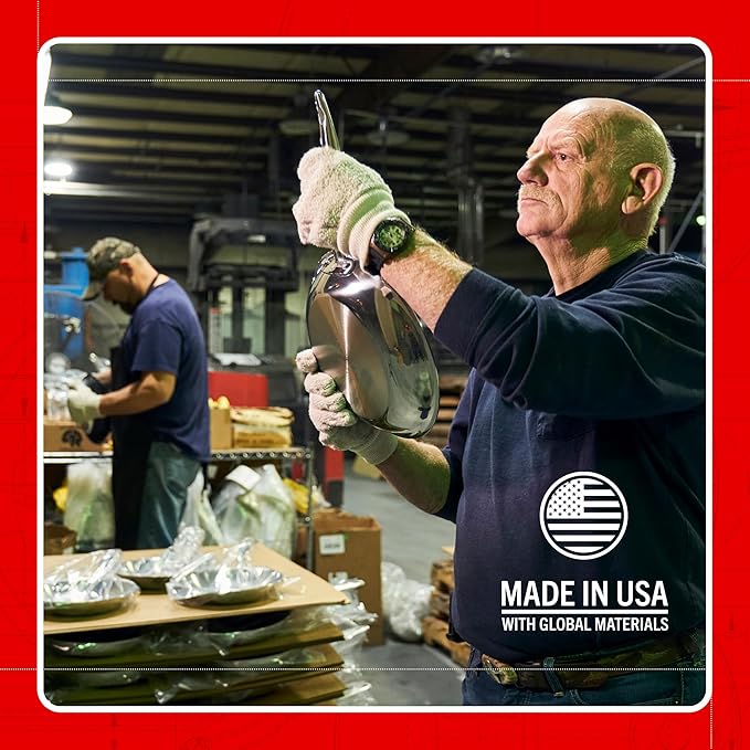 Heritage Steel Eater Series 5 Piece Fry Pan Set | Made in USA | 5-Ply Fully Clad Stainless Steel Pan | Stay Cool Handle Design | Induction Ready & Non-Toxic Pan