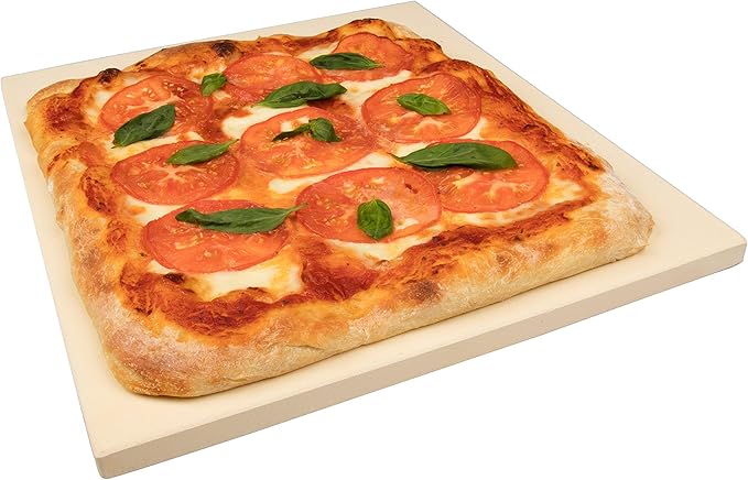 CucinaPro Pizza Stone for Oven, Grill BBQ- Extra Thick 5/8" Cordierite Rectangular Baking Stone for Better Holiday Cooking- 16" x 14" Pan- Holds High Temp For Crispy Crust- Kitchen Essential Xmas Gift