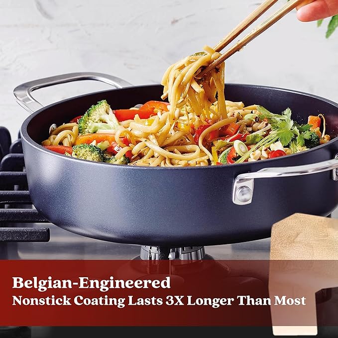 Alva Maestro Cookware Set 10-Piece Set - Stainless Steel Pots and Nonstick Ceramic Frying Pans - Oven Safe, Easy to Clean and Made without PFAS, PFOA & PTFE - Induction and All Stovetop Compatible