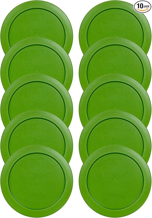 Replacement Lids for Pyrex 6 & 7-Cup Glass Food Storage Container Bowls, 7.5-Inch Plastic Round Lids Covers fits Pyrex 7402-PC, Airtight & Leakproof (10-Pack, Green)