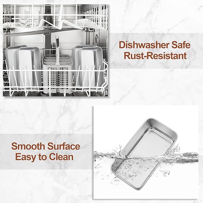 LIANYU Stainless Steel Loaf Pan 9” x 5”, Heavy Duty Bread Pan for Baking, Metal Bakeware for Meatloaf, Brownies, Lasagnas, Healthy & Non Toxic, Dishwasher & Oven Safe