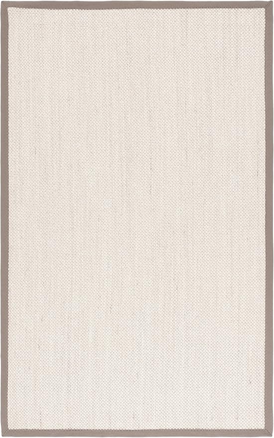 Safavieh Area Rug 6x8 - Natural Fiber Collection - Marble & Khaki, Sisal, Woven Design with Border (NF143E)