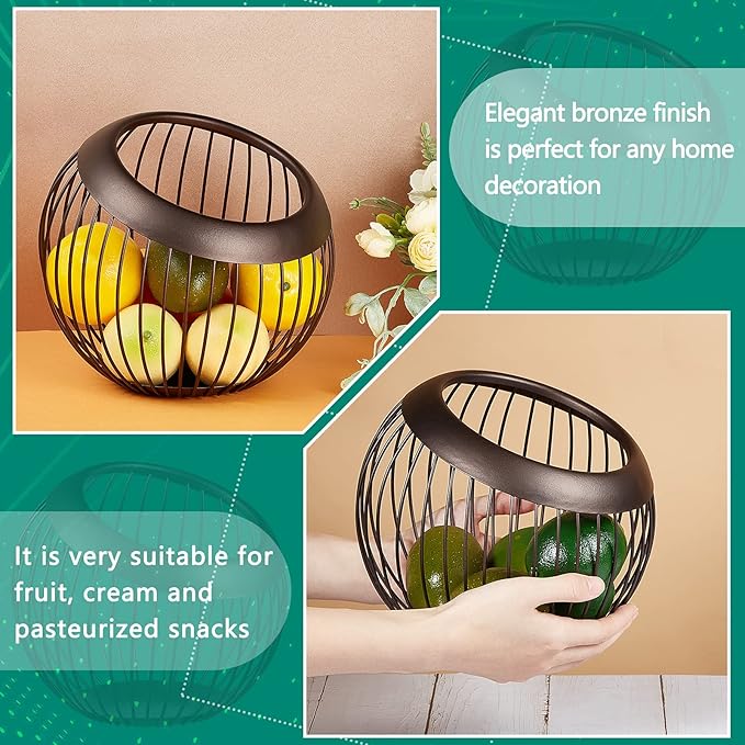 Patelai 2 Pieces Coffee Pods Holder Large Capacity Coffee Pod Baskets Stainless Steel Cup Organizer Sturdy for Espresso Capsule Pot Storage Metal Wire Fruit Bowl Snack Storage(Dark Brown)