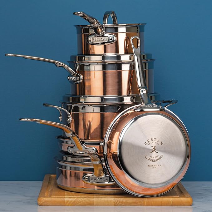 Hestan - CopperBond Collection - 100% Pure Copper 10-Piece Ultimate Cookware Set, Induction Cooktop Compatible