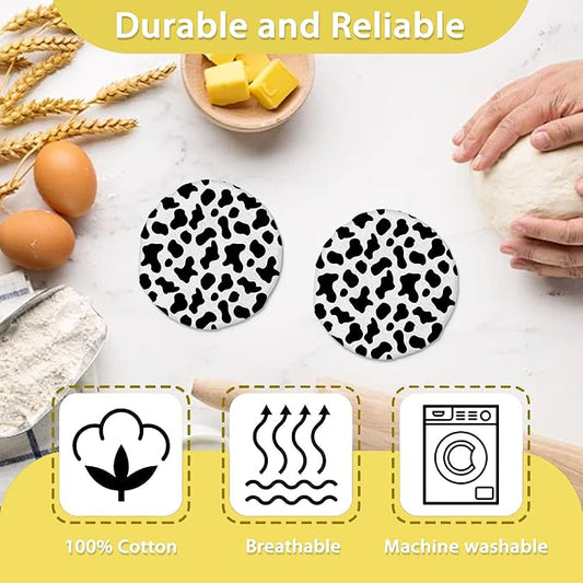 Cow Skin Sourdough Starter Jar Covers Reusable,Breathable Fabric Lids for Mason Jars,Wide Mouth and Regular Mouth(5 Pack)