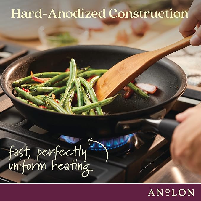 Anolon Advanced Home Hard-Anodized Nonstick Wide Stock Pot/Stockpot (7.5-Quart, Onyx)