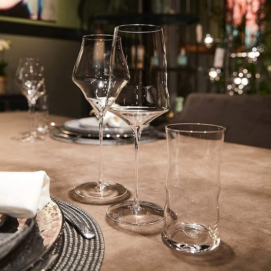 Josephinenhütte® JOSEPHINE N° 1 White Wine Glasses [THE GLASS FOR CONNOISSEURS] – handcrafted & mouth-blown – set of 6 for white wine and rosé – functional design for intense aroma