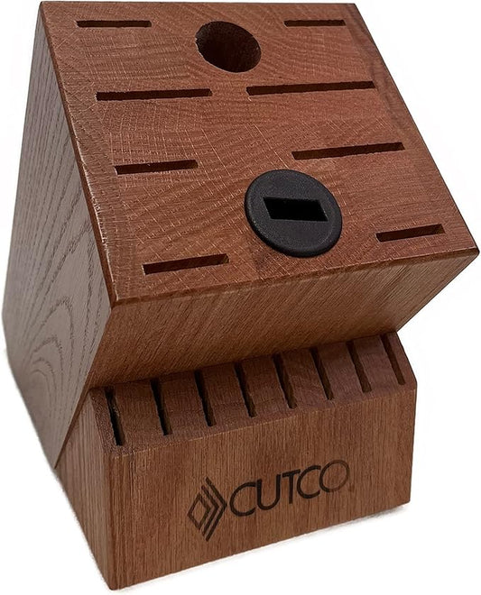 Cutco 1748RP Homemaker + 8, Wood 18-Slot Kitchen Knife Block, Cherry