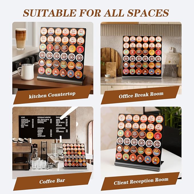 Pro Mael Coffee Pods Holder for K Cup, K Cup Organizer for Countertop, K Cup Capsule Display Stand for Coffee bars, Offices, and Kitchens, Capacity of 36 Pods, Black