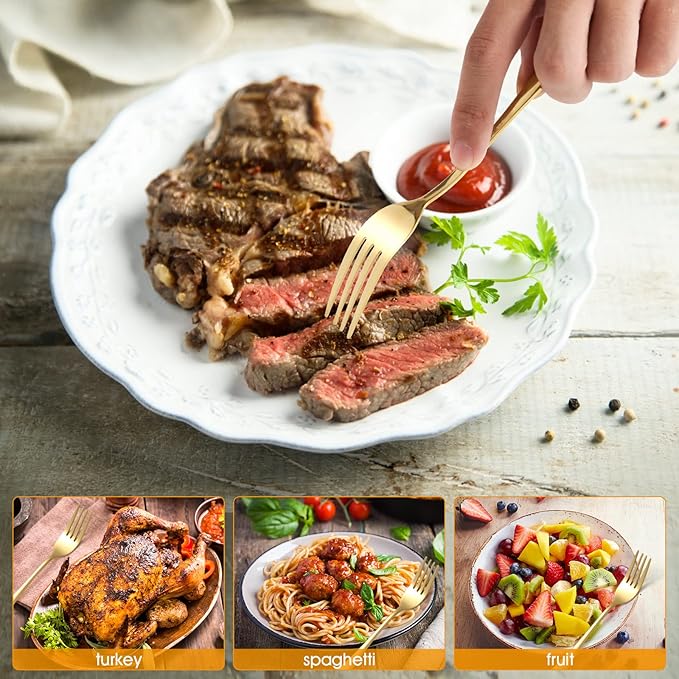 Gold Dinner Forks 16 Piece