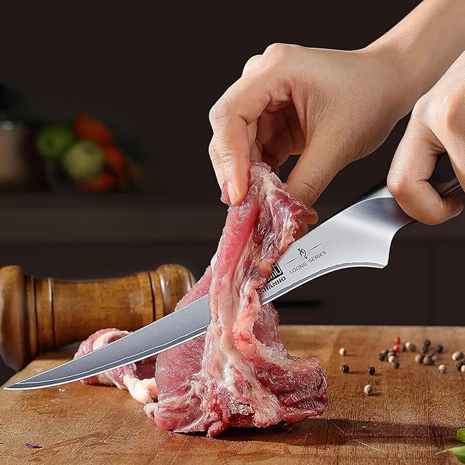 BBQ Carving Knife Set, Brisket Slicing & Boning Knife for Meat Cutting, Professional Ultra Sharp Butcher Carving Knife in Japanese High Carbon Steel