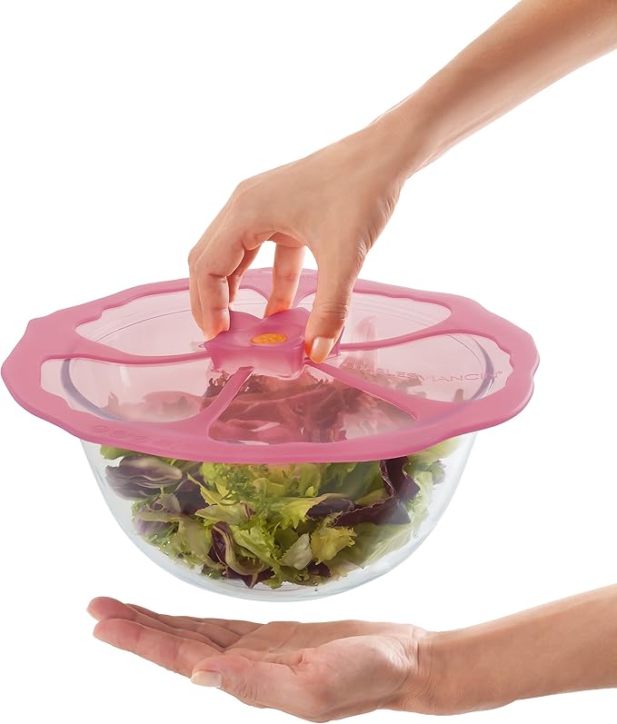 Charles Viancin - Hibiscus Silicone Lid for Food Storage and Cooking - 6''/15cm - Airtight Seal on Any Smooth Rim Surface - BPA-Free - Oven, Microwave, Freezer, Stovetop and Dishwasher Safe