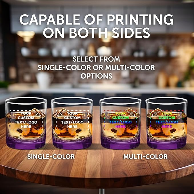 Custom Lexington Rocks Whiskey Glass 10.5 oz, Set of 96, Personalized Bulk Pack - Perfect for Scotch, Bourbon, Whiskey, Cocktail - Purple