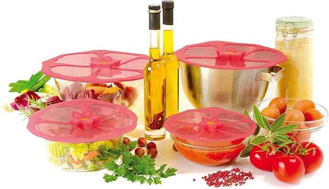 Charles Viancin - Hibiscus Silicone Lid for Food Storage and Cooking - 6''/15cm - Airtight Seal on Any Smooth Rim Surface - BPA-Free - Oven, Microwave, Freezer, Stovetop and Dishwasher Safe