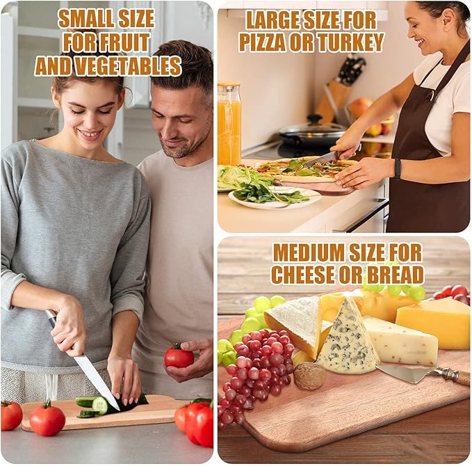 Irenare 18 Pcs Plain Cutting Board Set with Handles Laser Engraving Wooden Charcuterie Kitchen Serving Chopping Board Bulk for DIY Housewarming Mother's Day Gifts(Walnut,15 x 7 Inch)