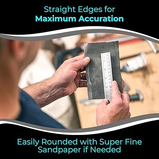 6 Inch Metal Ruler Bulk Set - 50-Pack of Compact 6 Inch / 15cm Stainless Steel Rulers - Precise Edge-Starting Imperial & Metric Measurements - Essential for Classrooms, Workshops, and Offices