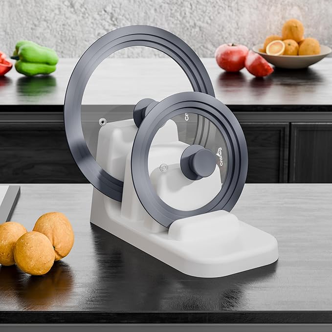 Universal Lids for Pots, Pans and Skillets, 7", 8" and 9" Pan Lid, Tempered Glass Pot Lid with Silicone Rim Heat Resistant, Replacement Pan Cover for Frying, Cookware & Bakeware Lids, Grey