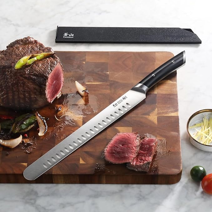 Cangshan HELENA Series 11-Inch Slicing/Carving Knife, Forged German Steel, Black, 502360