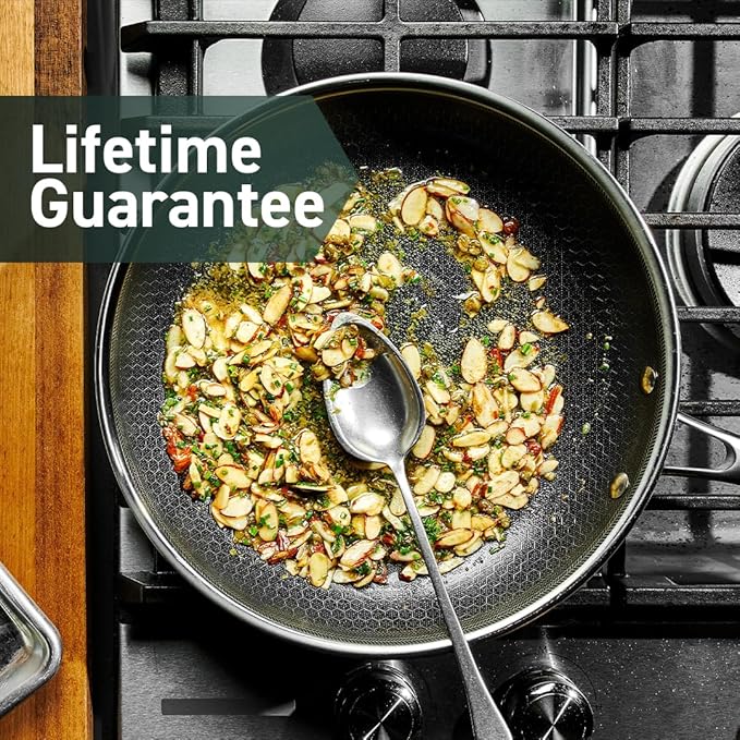 HexClad Hybrid Nonstick 8-Inch Frying Pan, Stay-Cool Handle, Dishwasher-Friendly, Oven-Safe Up to 900°F, Induction Ready, Compatible with All Cooktops