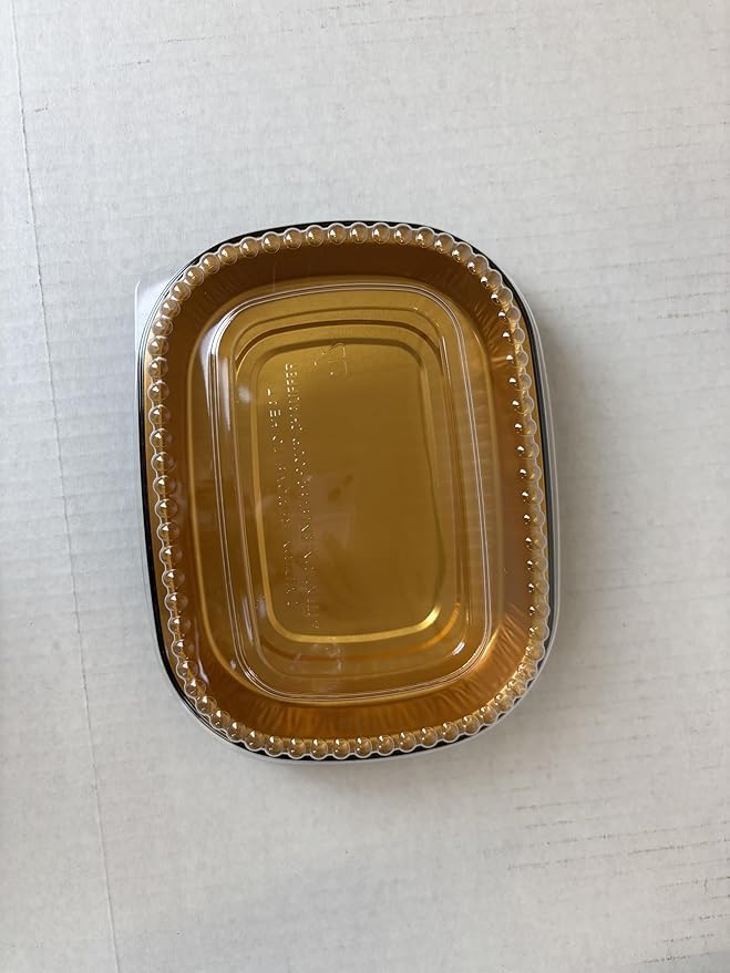 Small Black and Gold Pan with Dome Lid | 100 Sets Big Pans with Dome Lids | Durable & Versatile Pans with Dome Lids Serving Foods Hot Meals Baking Desserts BBQs Catering