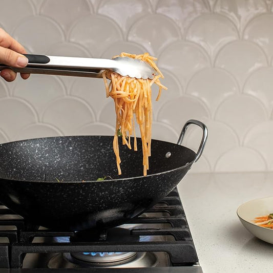 Nordic Ware Basalt Aluminized Steel Spun Wok, 14-Inch, Ceramic Coating