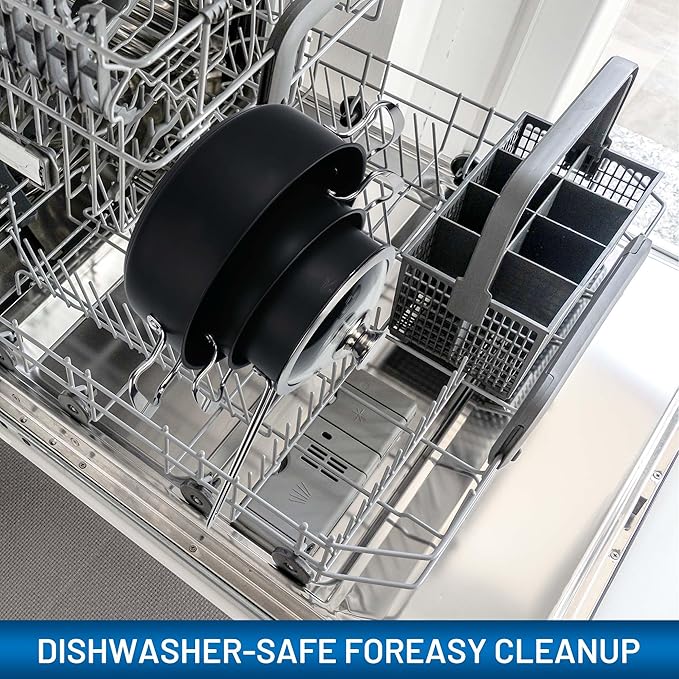 Aufranc Induction Pots and Pans, Stainless Steel cookeware set 6pcs With Lid, Induction Cookware For Oven & Dishwasher Safe