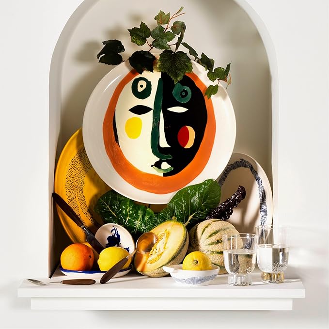 Breakfast Plate | Feast tableware by Ottolenghi | 4 Dessert Plates | Stoneware Dinnerware Set in mixed colors 1 | luxury Dishware for Dinner at Home, Party | Kitchen Sets