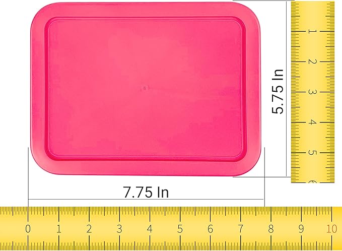 Replacement Lids for Pyrex 3-Cup Glass Food Storage Container Bowls, (7.75 x 5.75-Inch) Plastic Rectangle Lids Covers fits Pyrex 7210-PC, Airtight & Leakproof (4-Pack, Fuchsia)