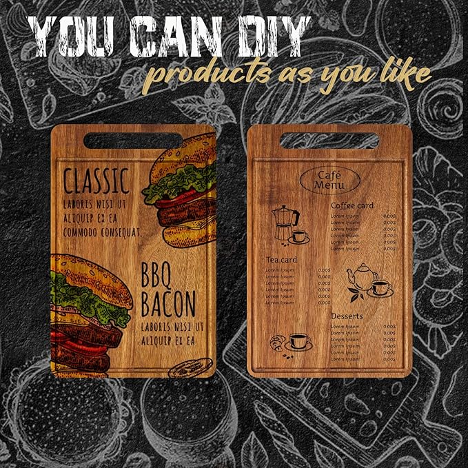 Nuenen 40 Pcs Bulk Wood Cutting Board with Handle 12 x 7.8 Inch Acacia Bamboo Wooden Kitchen Serving Chopping Boards for Pizza, Bread, Charcuterie, Fruit, Vegetables (Acacia)