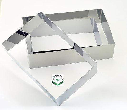 NEWLINE NY Stainless Steel Cake Mousse Ring Molding Forming (Rectangular Cake Pastry Rings)