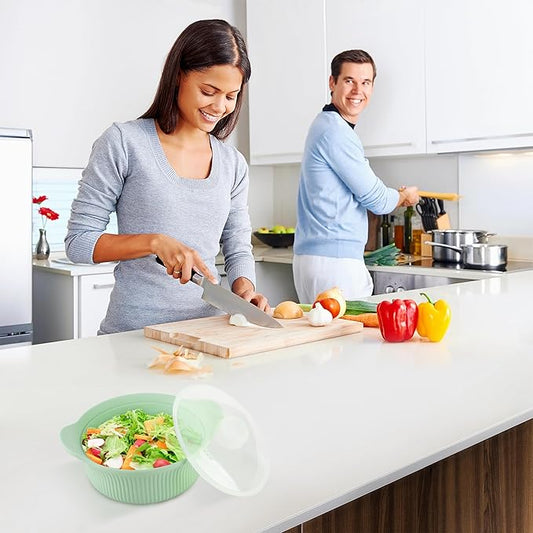 Silicone Microwave Steamer - Microwave Pot Steamer Basket Bowl for Baby Food, Vegetables & Dumplings, Compact & Lightweight Design, Oven & Dishwasher Safe (Green, S 20oz(600ml))