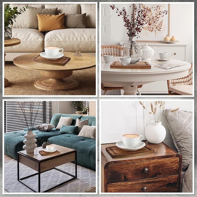 Kigley 20 Pcs Acacia Wood Cutting Boards Bulk for Laser Engraving Wooden Dinner Plates with Groove Chopping Charcuterie Board Carving Tray for Housewarming Party Gifts (8 x 6 Inch)