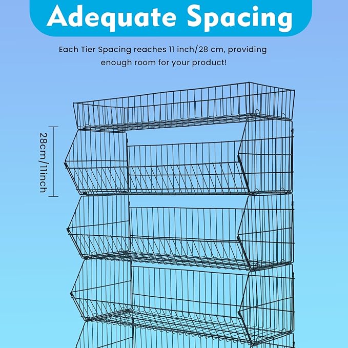 Retail Display Rack 5-Tier Market Merchandise Display Shelf Fruit Store Storage Shelf Vegetable Snack Basket Retail Store Supplies with Wheels for Home Store Market (18" D X 35" W X 55" H)