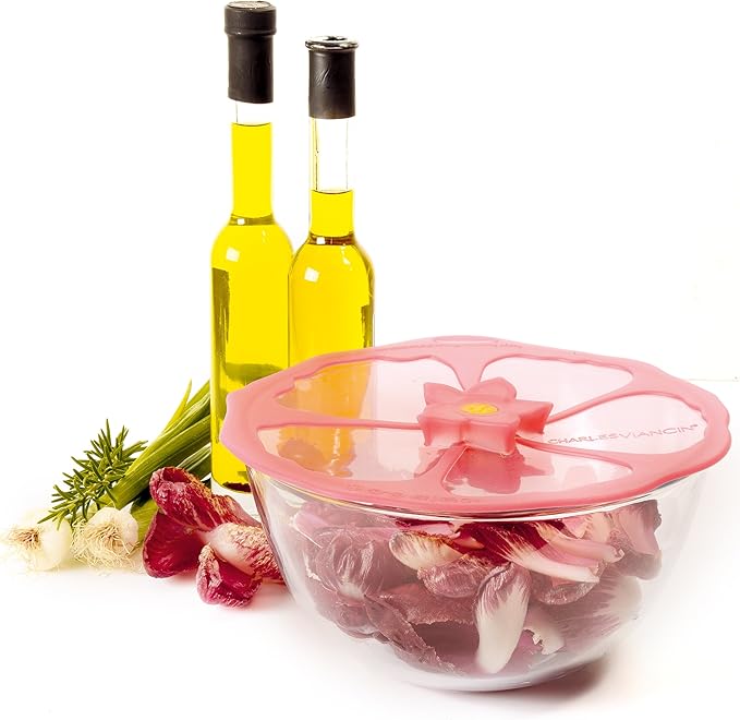 Charles Viancin - Hibiscus Silicone Lid for Food Storage and Cooking - 6''/15cm - Airtight Seal on Any Smooth Rim Surface - BPA-Free - Oven, Microwave, Freezer, Stovetop and Dishwasher Safe