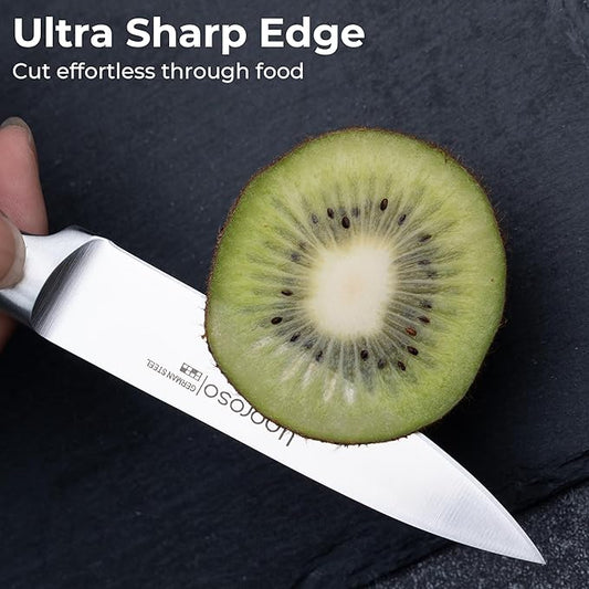 linoroso Knife Set with Gift Box, 14 Pcs Full Tang German Stainless Steel Knife Block Set with Scissors, Ultra Sharp Knife Sets for Kitchen with Wooden Block, Classic Series - Gift for Men & Women