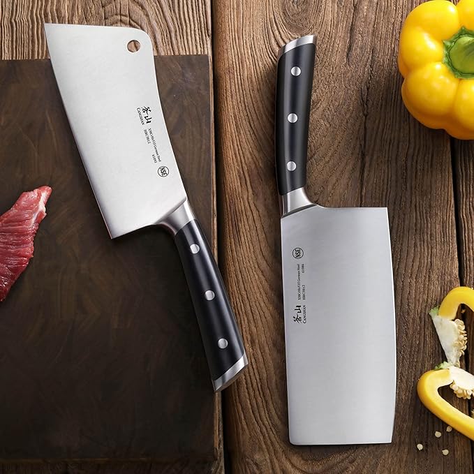 Cangshan S/S1 Series German Steel Forged Chinese Cleaver Set (Black)