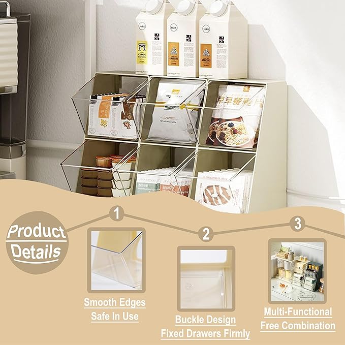 Acrylic Tea Bag & K Cup Organizer with 2 Transparent Drawers - Compact Multi-Use Storage for Coffee Pods, Sugar Packs - Kitchen & Office Counter Organizer - White